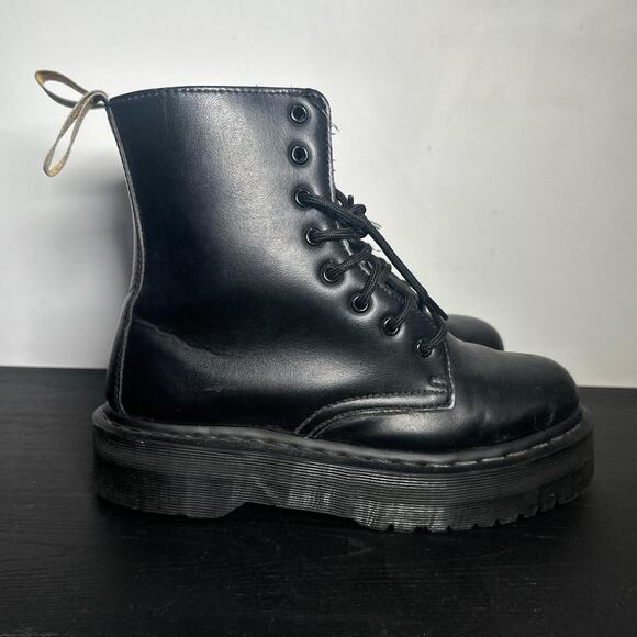 Dr Martens Women's Jadon 8 Eye Vegan Ankle Combat Boots in Black Size 8M US - Picture 1 of 5